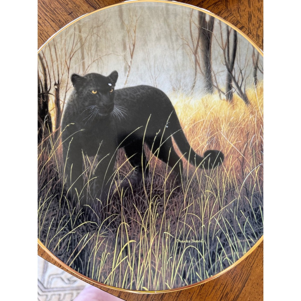 Charles Fracé Powerful Presence Collector Plate Wildlife Art Panther COA‎